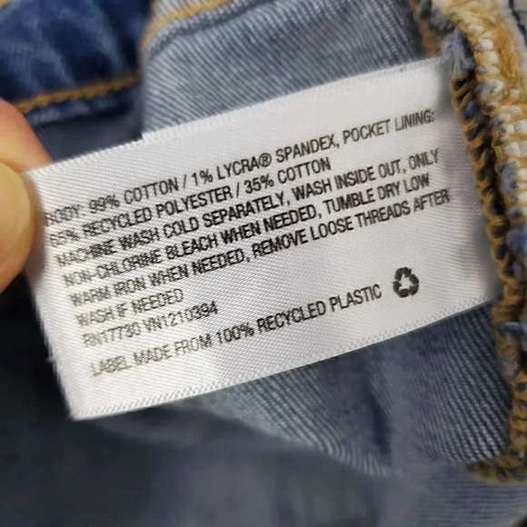 Women's UNIVERSAL THREAD Jeans Patchwork Straight Mid Rise SZ 6/28R Med Ligh Raw - Picture 8 of 12